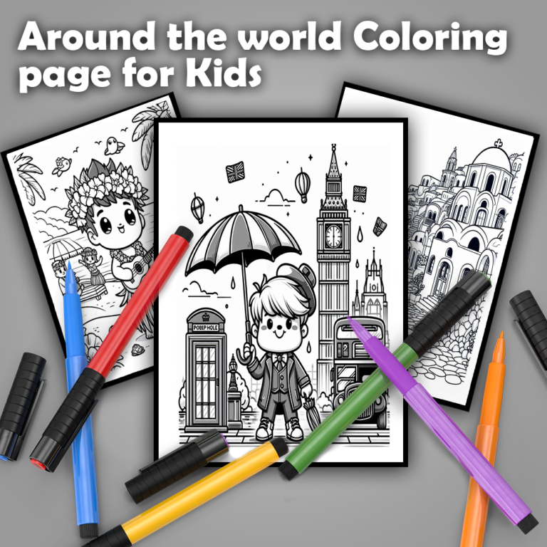 50-2 Around the world coloring page