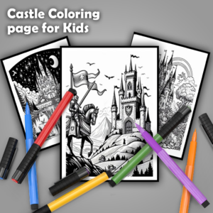 Castle coloring page