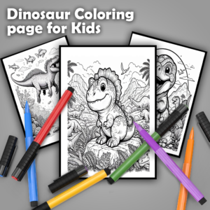 30 Dinosaur coloring page for kids