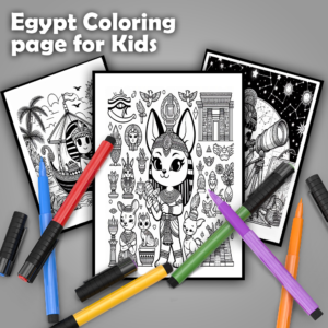 50 Egypt coloring page for kids