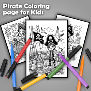 50 cute pirate coloring page for kids