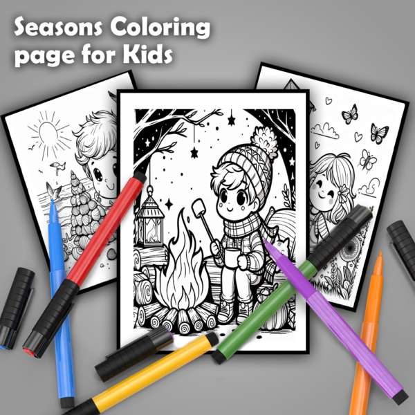 50 four seasons coloring page for kids