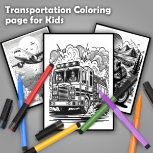 30 transportation coloring page for kids