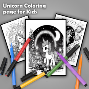 50 unicorn coloring page for kids