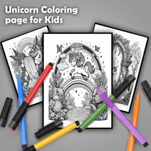 50-2 unicorn coloring page for kids